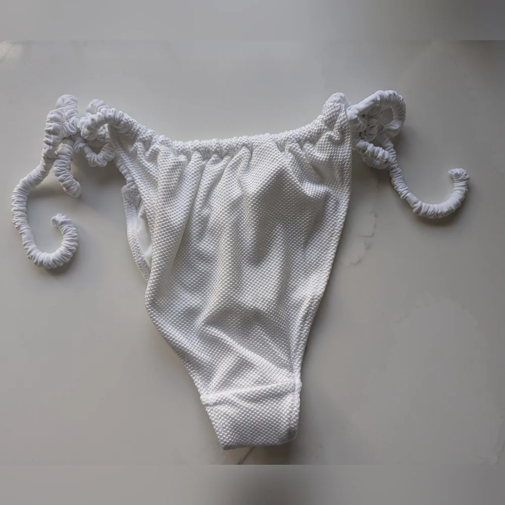 Aerie White Textured Bikini Bottom